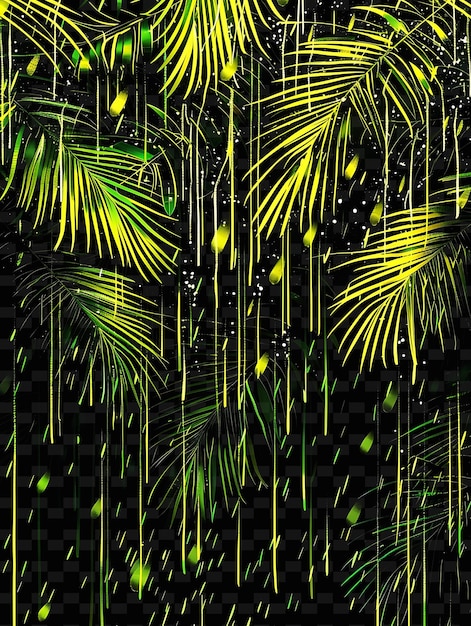 palm trees are shown with a green background