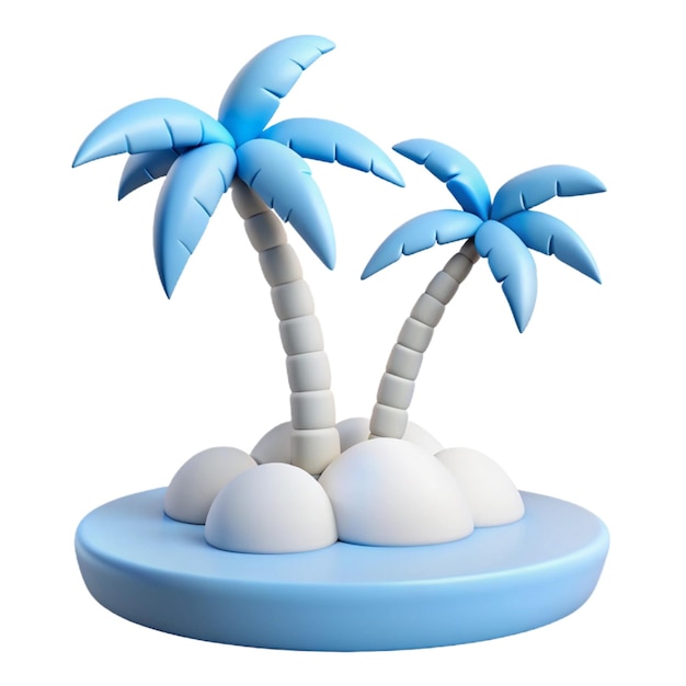 palm trees on a round platform with palm trees on top