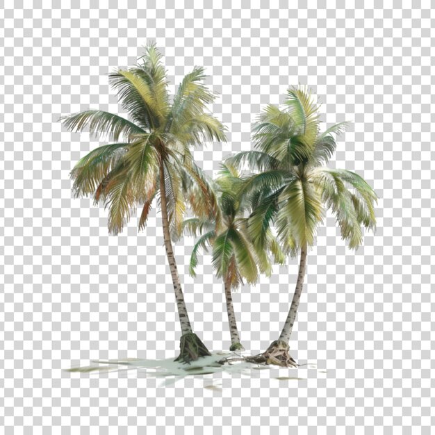 PSD palm trees on a transparent background