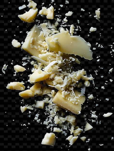 a pan of food with a black background with a black background