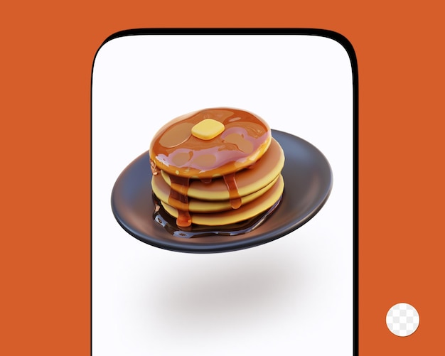 Pancake Fast Food 3D Illustration