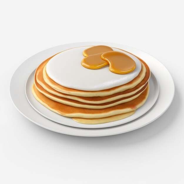 PSD pancakes on a plate with three pancakes on the side