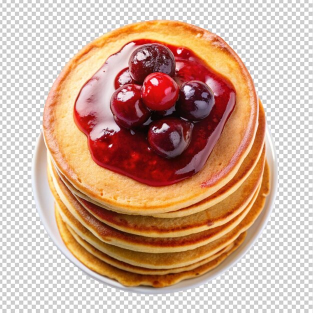 PSD pancakes with jam transparent background