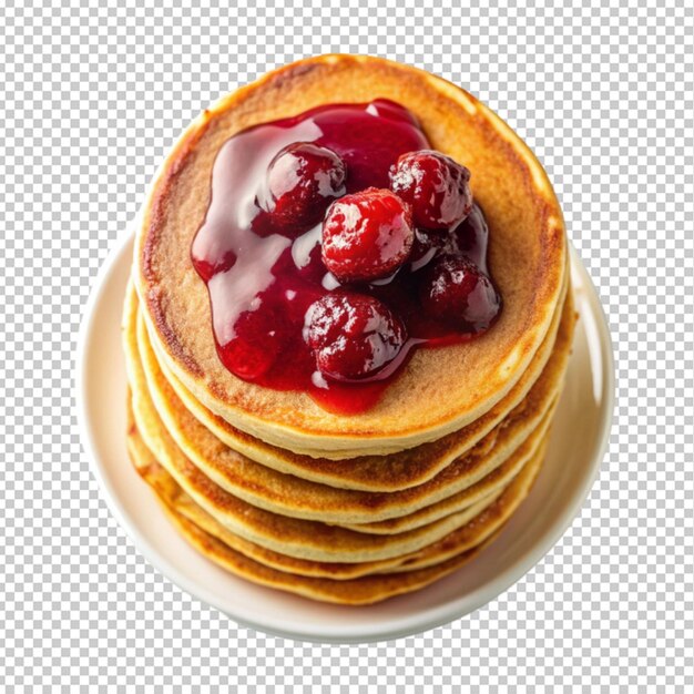 PSD pancakes with jam transparent background