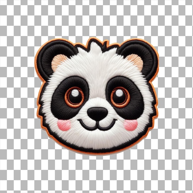 Panda embroidered patch badge isolated on Transparent background Panda isolated on transparent AI