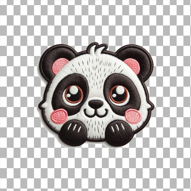 Panda embroidered patch badge isolated on Transparent background Panda isolated on transparent AI