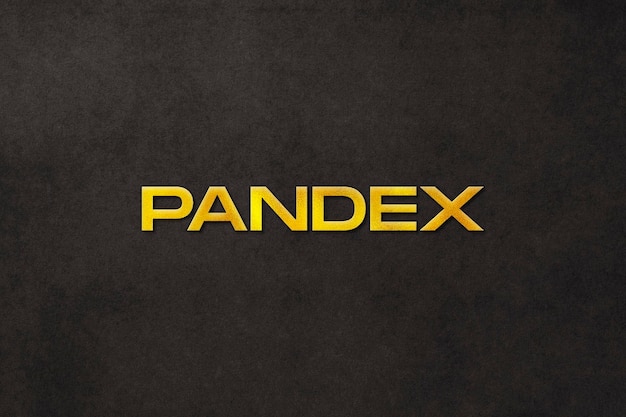 PSD pandex gold logo mockup on dark texture background psd template