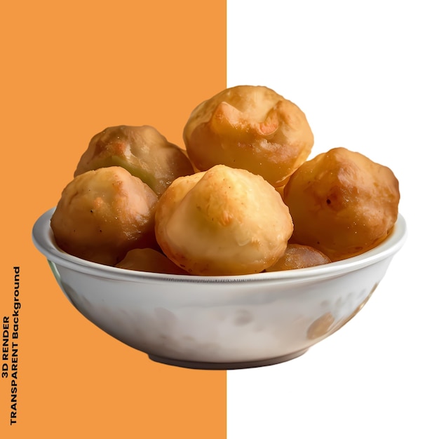 Pani puri Chat papri Long Charhe GolGappey Dal Papri Mix Fruit Chat 4K isolated transparent BG