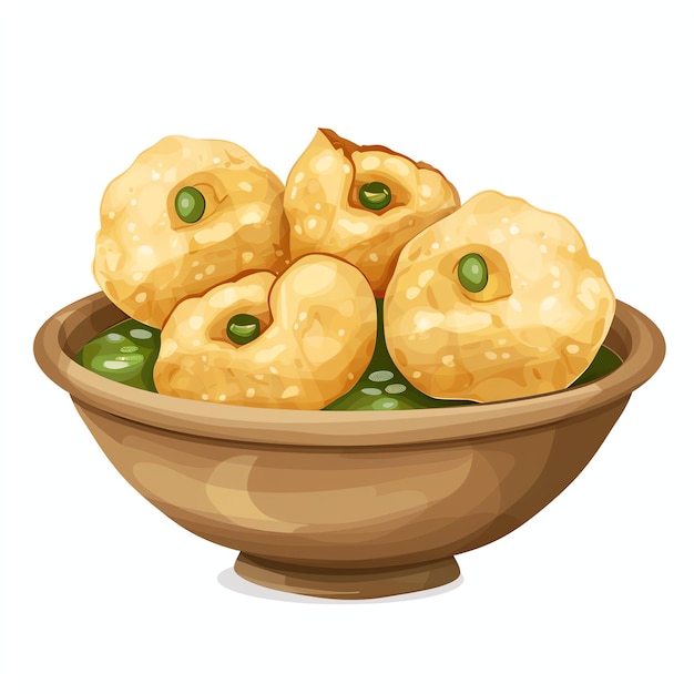 PSD pani puri indian illustration