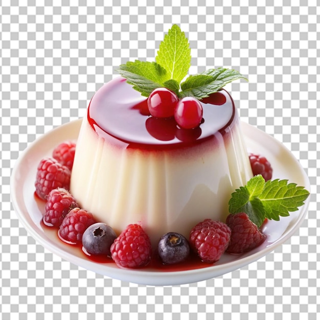 PSD panna cotta on transparent background