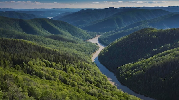 Panoramic view from a mountain peak