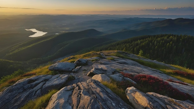 PSD panoramic view from a mountain peak