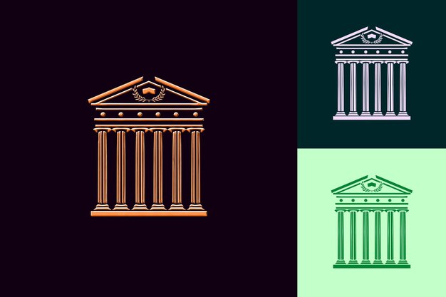 Pantheon With Neoclassical Style Ancient Temple With a Moder Elegant Italy Culture Vector Designs