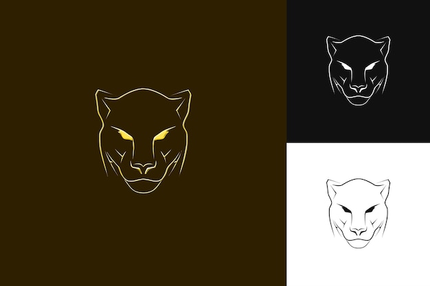 PSD panther icon stealthy emblem with black border sleek panther illustration animal vector art design