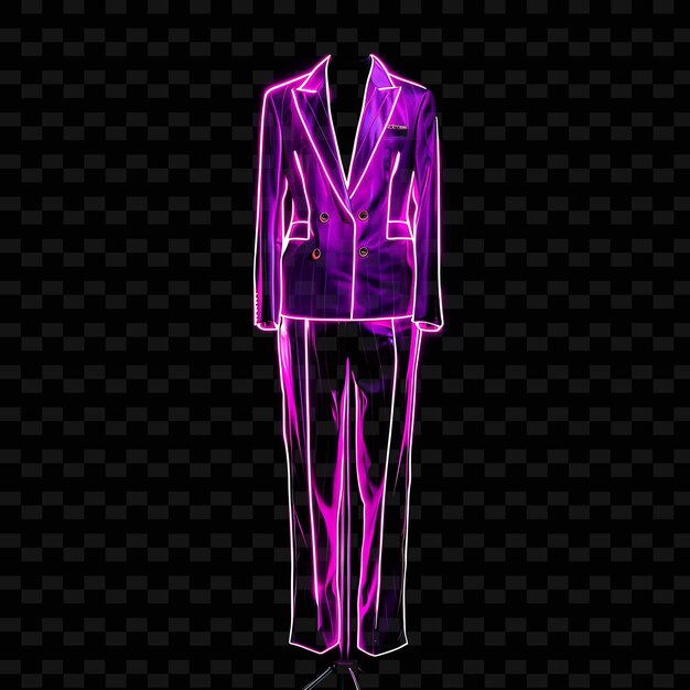 Pantsuit With Tailored Fit Made With Acetate Blend Glowing I PNG Unique Neon Fashion Clothing