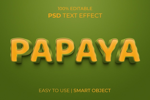 Papaya editable 3d text effect design