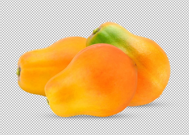 Papaya isolated on alpha layer