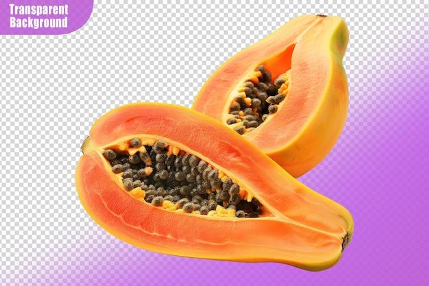 Papaya isolated on transparent background