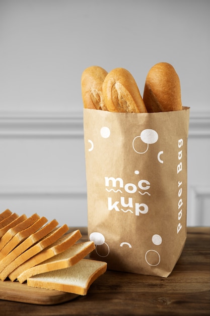 Paper bag mock-up design for groceries