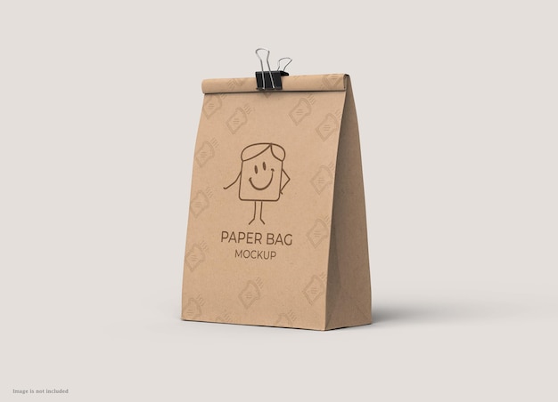 Paper bag for toaster packaging mockup