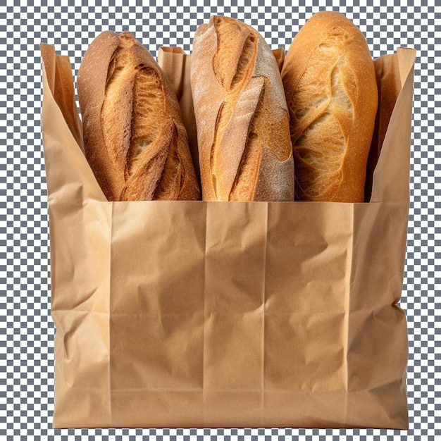 a paper bag with bread