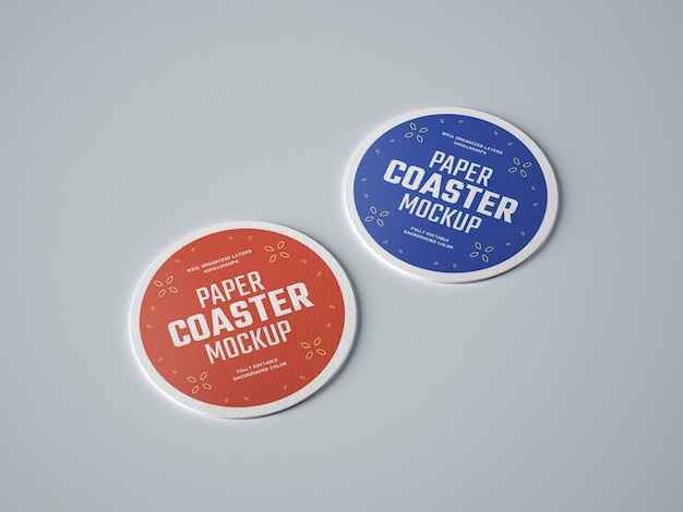 Paper Beverage Coaster Mockup
