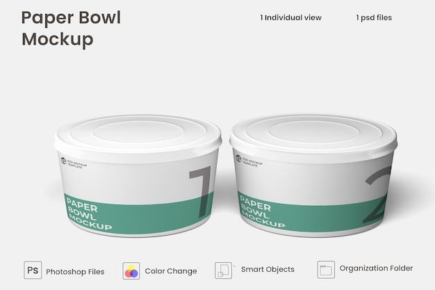 Paper bowl mockup Premium Psd