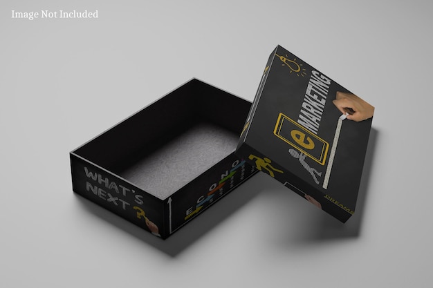 Paper box packaging mockup