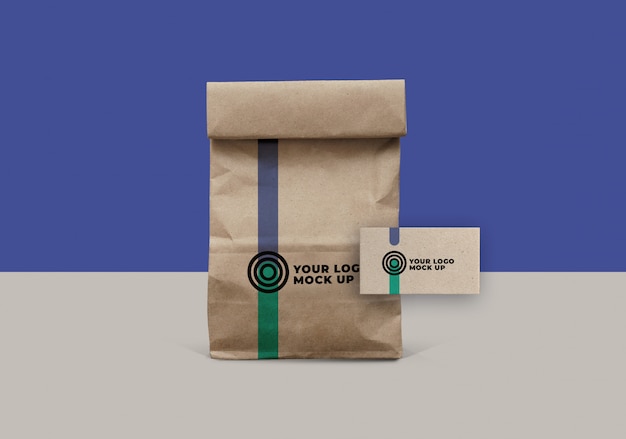 Paper and Business Card Bag Mockup