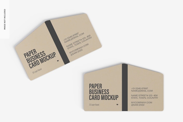 Paper Business Cards Mockup