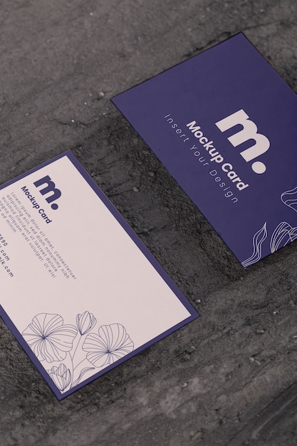 Paper card mock-up with stone and rocks