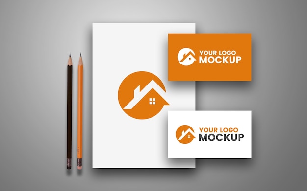 paper and card Stationary mockup