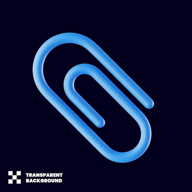 Paper Clip Stationery Icon In Minimalist 3D Render