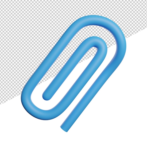 Paper Clip Tools front view 3d rendering icon illustration on transparent background