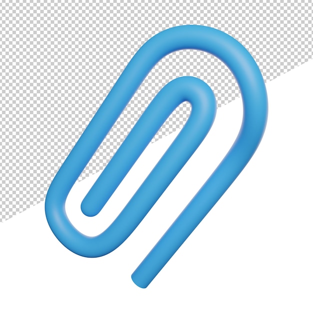 Paper Clip Tools side view 3d rendering icon illustration on transparent background