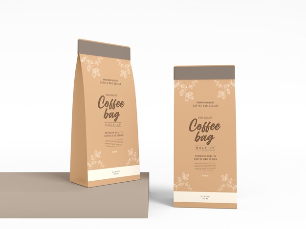 Paper Coffee Bag Packaging Mockup