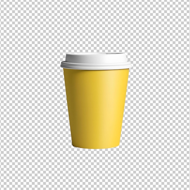 PSD paper coffee cup mockup isolated on transparent background