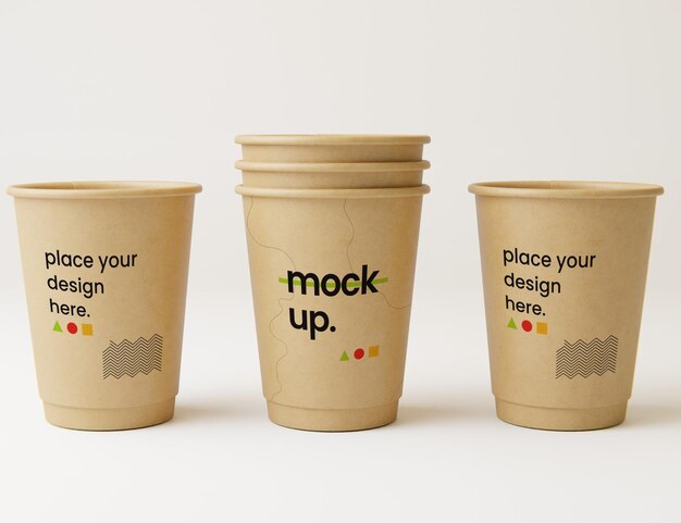 PSD paper coffee cup mockup