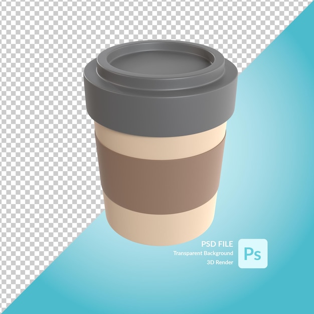 paper cup 3d illustration rendering