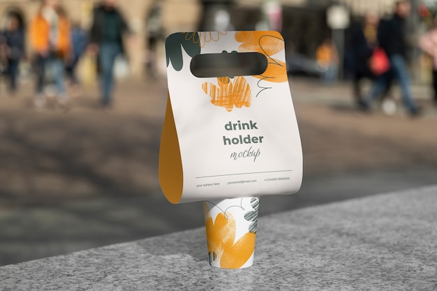 PSD paper cup holder for drinks