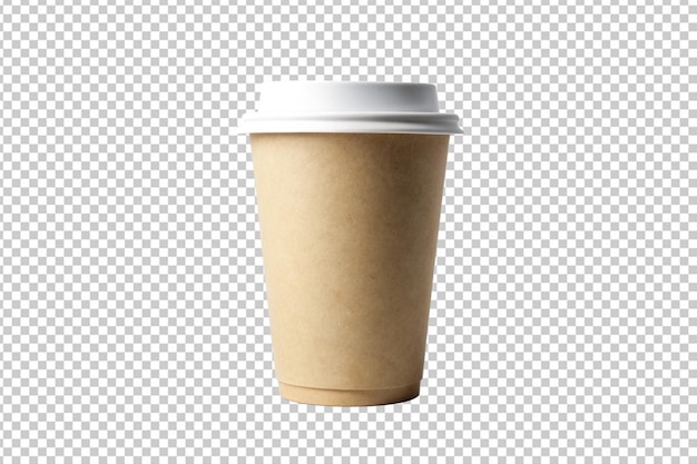 PSD paper cup mockup on a transparent background