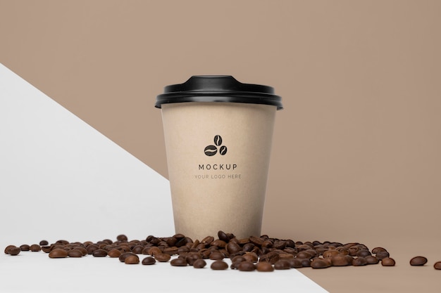 Paper cup with coffee mock up