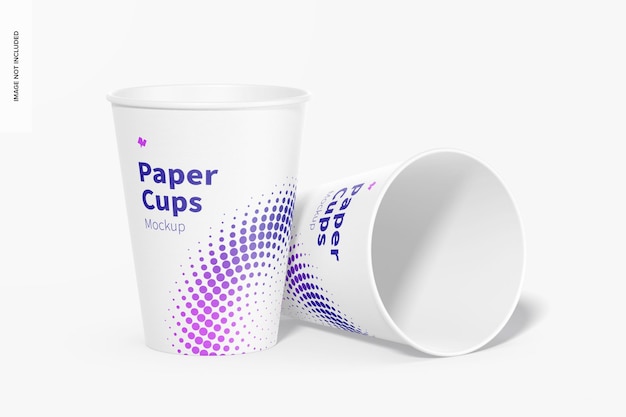 Paper Cups Mockup, Dropped