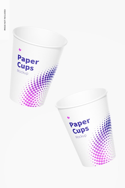 Paper Cups Mockup, Floating