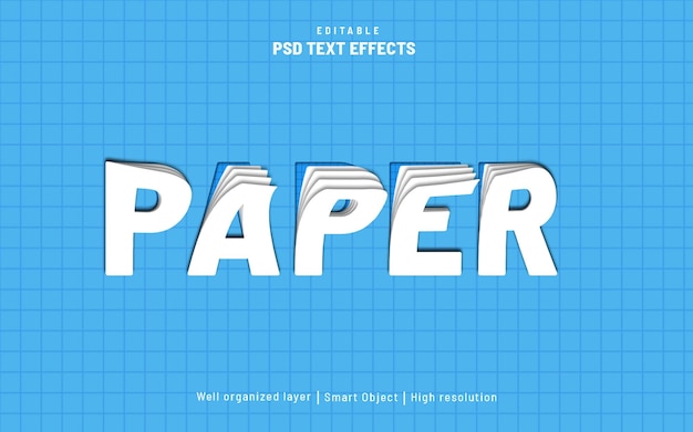 PSD paper cutout editable text effect style