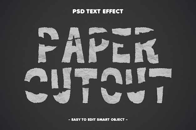 PSD paper cutout editable text effect