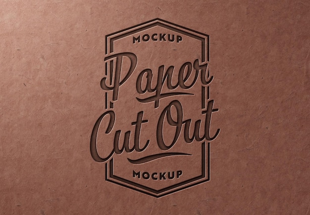 Paper cutout text effect Mockup