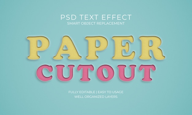 PSD paper cutout text effect