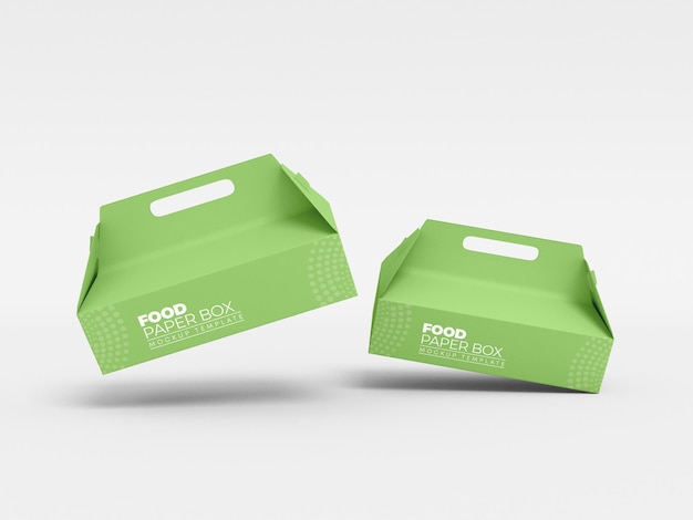 Paper Food Box Packaging Mockup