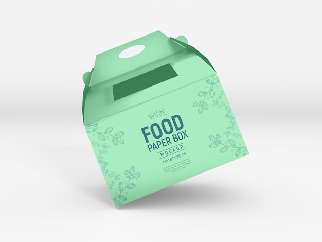 Paper Food Delivery Box Packaging Mockup